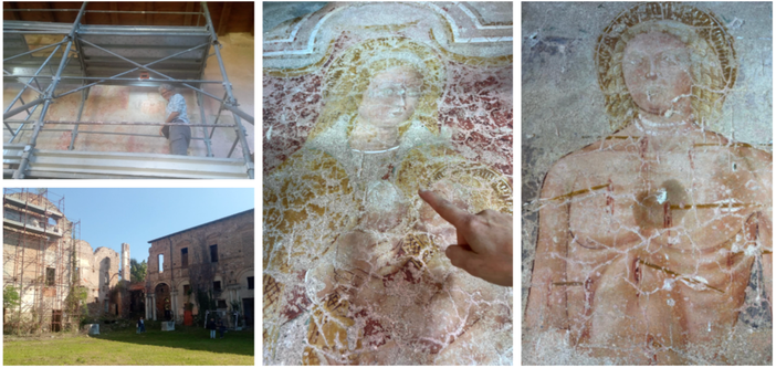 Proseguono i lavori per riportare alla luce l'affresco del Castello di Belforte