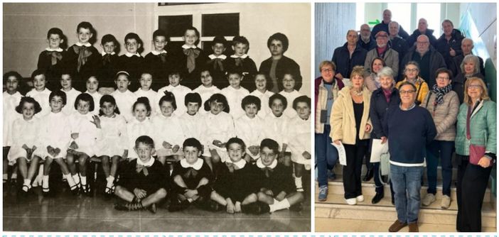 La prima prima elementare della storia della scuola Sacco di Varese, come era ieri... e com'è oggi
