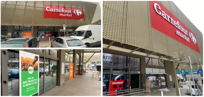 All'inizio di viale Belforte lavori in corso per la riapertura del supermercato a un passo da largo IV Novembre (foto scattate venerdì 9 gennaio)