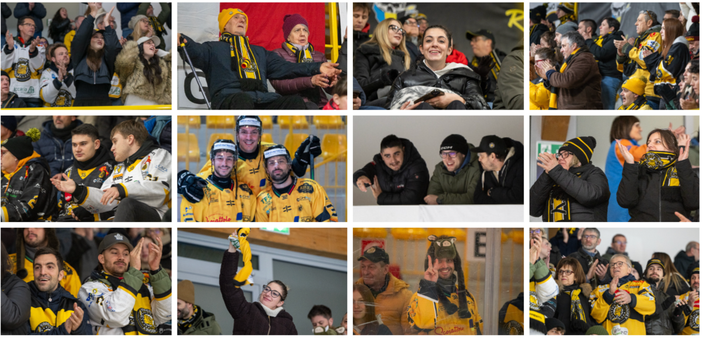 Il popolo giallonero felice per l'ultima vittoria dei suoi Mastini (Fotografia Galbiati)