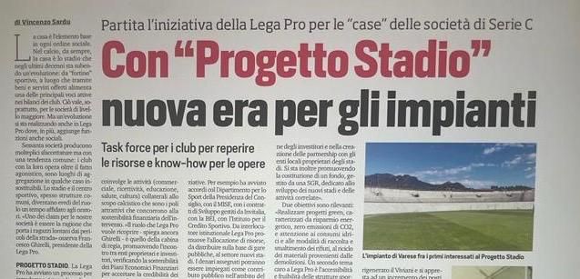 Una delle pagine del quotidiano Tuttosport oggi in edicola sul "Progetto Stadio" che vede in prima fila Varese Una delle pagine del quotidiano Tuttosport oggi in edicola sul "Progetto Stadio" che vede in prima fila Varese