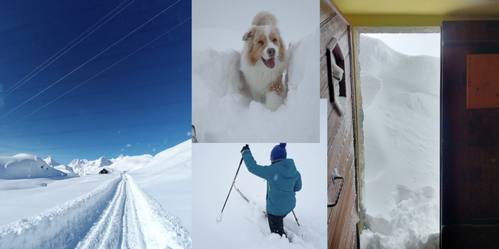 L'effetto della nevicata e il ritorno al sereno. Immagini per cortesia del rifugio e del Cai di Busto