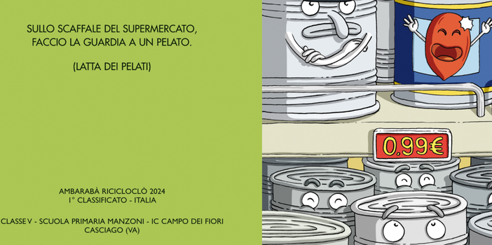 La classe quinta della scuola primaria Manzoni di Casciago campione del riciclo