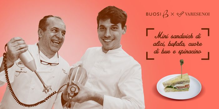 Buosi da mangiare - Mini sandwich di alici, bufala, cuore di bue e spinacino novello