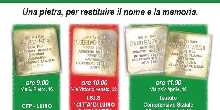 Giovedì la posa di cinque pietre d'inciampo a Luino