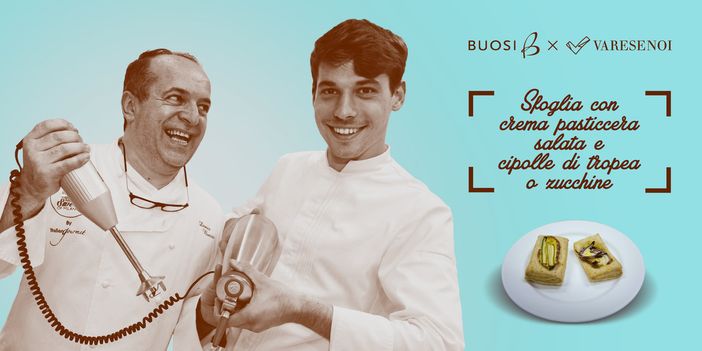 Buosi da mangiare - "Sfoglia con crema pasticcera salata e cipolle di tropea o zucchine"