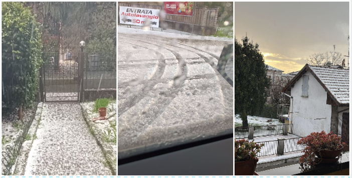 La grandine caduta nel pomeriggio a Malnate (a sinistra), Vedano olona (centro) e Binago (destra). Le foto sono tratte da Facebook La grandine caduta nel pomeriggio a Malnate (a sinistra), Vedano olona (centro) e Binago (destra). Le foto sono tratte da Facebook
