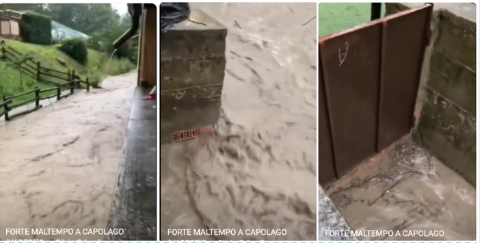VIDEO. Il nubifragio a Capolago: la roggia si trasforma in un torrente in piena VIDEO. Il nubifragio a Capolago: la roggia si trasforma in un torrente in piena