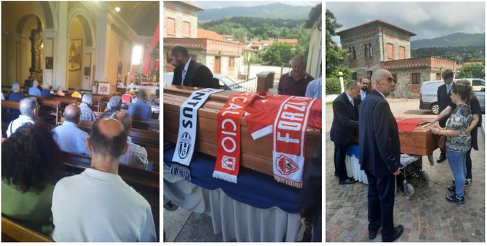 L'ultimo saluto a Romano Sardella nella chiesa di Comerio (foto Ezio Macchi)