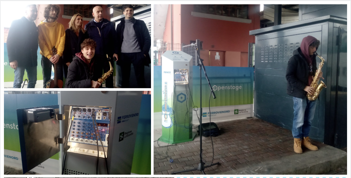 VIDEO. Il degrado in stazione? Si cura con la musica. Alle Nord di Varese inaugurato il totem "Open stage"
