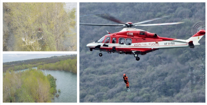 FOTO. Si ribaltano con la canoa nelle acque del Ticino: salvati dai vigili del fuoco