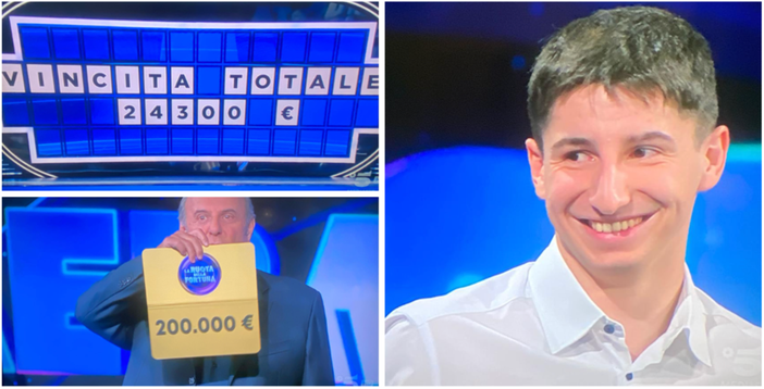 Andrea Siciliano da Varese si conferma imbattibile alla Ruota della fortuna su Canale 5 e sfiora l'iperbolica vincita di 200 mila euro. Per lui ci sono però 24.300 euro Andrea Siciliano da Varese si conferma imbattibile alla Ruota della fortuna su Canale 5 e sfiora l'iperbolica vincita di 200 mila euro. Per lui ci sono però 24.300 euro