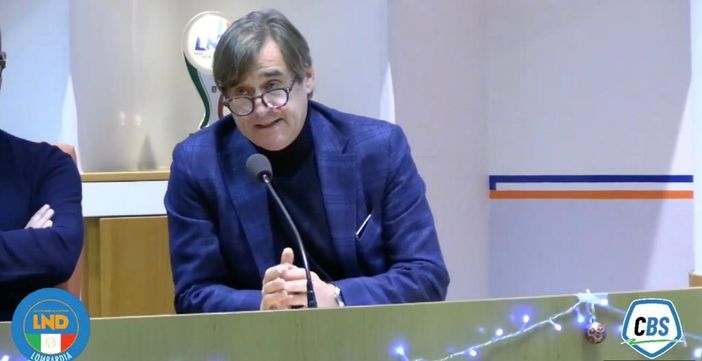 Claudio Milanese, patron della Solbiatese, oggi a Milano alla presentazione della finale della Coppa Italia di Eccellenza che verrà assegnata domenica a Seregno: in campo i nerazzurri e i bresciani del Ciliverghe
