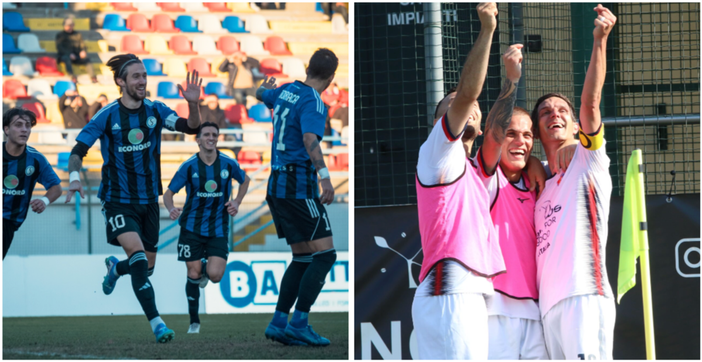 Scapinello a sinistra e Malvestio a destra: sarà una grande sfida oggi al Chinetti (foto Lucchi - Solbiatese Calcio 1911 e Foto SC Caronnese 1927) Scapinello a sinistra e Malvestio a destra: sarà una grande sfida oggi al Chinetti (foto Lucchi - Solbiatese Calcio 1911 e Foto SC Caronnese 1927)