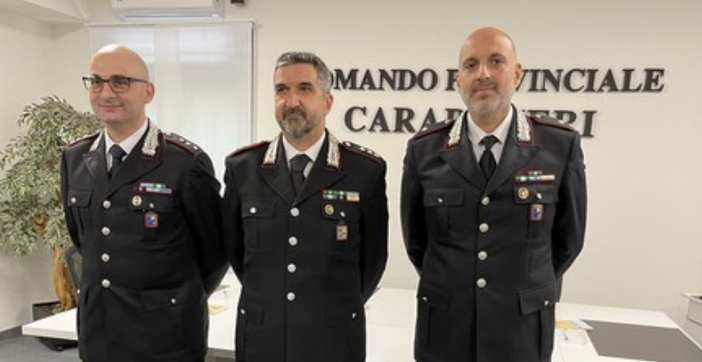 Da sinistra: il capitano Convertino, il tenente colonnello Giuliani e il tenente Galesi