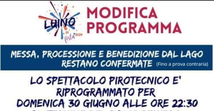 Maltempo, le modifiche al programma degli eventi di Luino del fine settimana