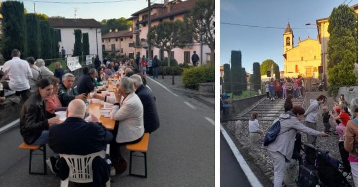 Capolago, dove le tradizioni contano: quel serpentone di tavoli lungo le vie per una storica risottata
