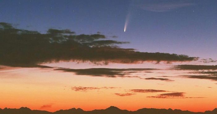 Neowise fotografata sul Varesotto dagli esperti della Società Astronomica Schiaparelli Andrea Aletti, Rossella Anania e Michele Calabrò (foto dalla pagina FacebookI