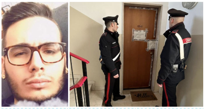 I carabinieri davanti all'ingresso dell'abitazione I carabinieri davanti all'ingresso dell'abitazione