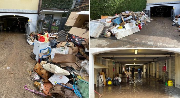 Una delle abitazioni più colpite dal maltempo a Olona, in via dei Molini Trotti