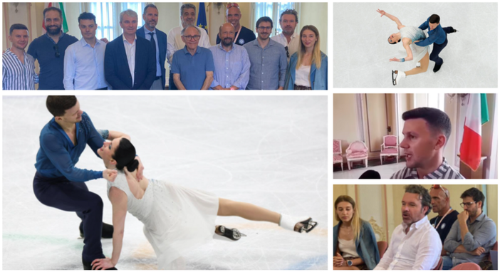 Qui sopra in grande Charlène Guignard & Marco Fabbri, che si esibiranno a Varese nell'Ice Gala piatto forte della quattro giorni di festa sul ghiaccio e fuori (anche con street food) presentata oggi in Comune (foto sopra e a lato: Fabbri è il secondo dall'alto) Qui sopra in grande Charlène Guignard & Marco Fabbri, che si esibiranno a Varese nell'Ice Gala piatto forte della quattro giorni di festa sul ghiaccio e fuori (anche con street food) presentata oggi in Comune (foto sopra e a lato: Fabbri è il secondo dall'alto)