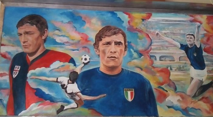 Il murale di Leggiuno dedicato a Gigi Riva