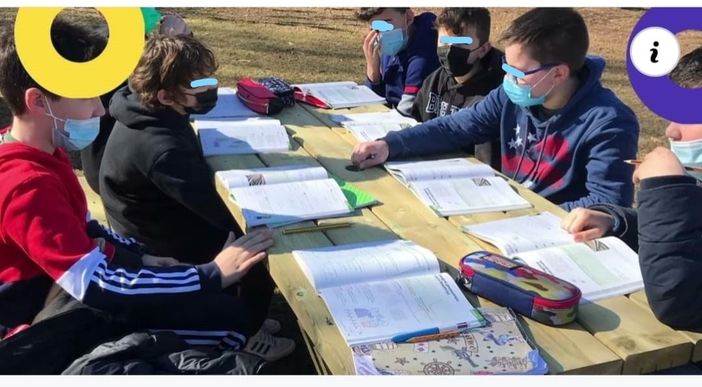 FOTO. All'istituto Galvaligi di Solbiate Arno si fa scuola all'aria aperta FOTO. All'istituto Galvaligi di Solbiate Arno si fa scuola all'aria aperta