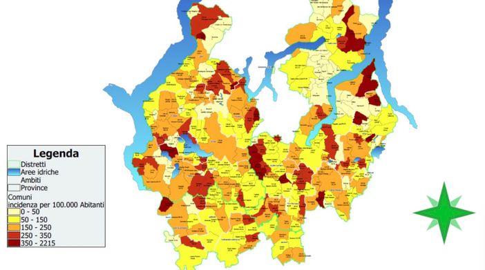 La mappa del Coronavirus nel Varesotto: nel Luinese e in zona Malpensa l'incidenza più alta, Varese e Busto in calo