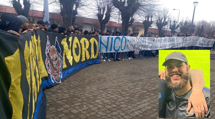 L'affetto dei tifosi dei funerali nella foto dell'amica di famiglia Gaia Giudici e la foto postata dall'Inter club Turbigo