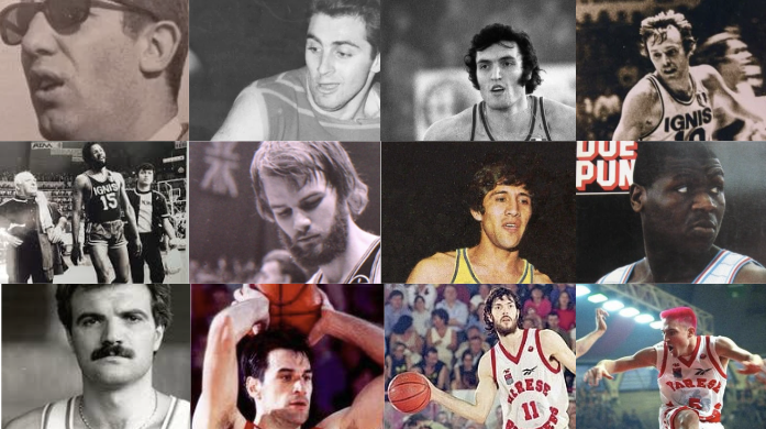 Un collage di alcuni volti simbolo della storia della Pallacanestro Varese. Da in alto a sinistra Giancarlo Gualco, Tonino Zorzi, Dino Meneghin, Aldo Ossola, Charlie Yelverton, Bob Morse, Manuel Raga, Corny Thompson, Romeo Sacchetti, Cecco Vescovi, Andrea Meneghin, Gianmarco Pozzecco