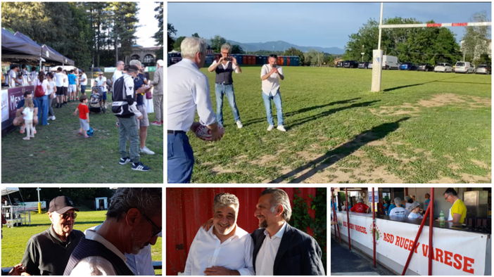 Primo assalto alla Festa del Rugby, a cui è stato dato il via con il calcio tra i pali del sindaco Galimberti (sopra in grande). Presenti all'inaugurazione anche Toto Bulgheroni, Stefano Malerba con Umberto Argieri e molti altri rappresentanti dello sport e delle istituzioni Primo assalto alla Festa del Rugby, a cui è stato dato il via con il calcio tra i pali del sindaco Galimberti (sopra in grande). Presenti all'inaugurazione anche Toto Bulgheroni, Stefano Malerba con Umberto Argieri e molti altri rappresentanti dello sport e delle istituzioni