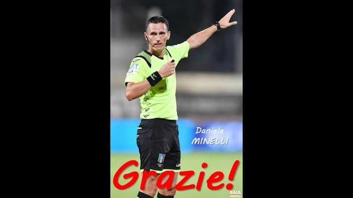 «Daniele, grazie a te abbiamo tifato anche per l'arbitro»: una provincia saluta Daniele Minelli, "dimesso" da arbitro di B. Ma non dal cuore della gente «Daniele, grazie a te abbiamo tifato anche per l'arbitro»: una provincia saluta Daniele Minelli, "dimesso" da arbitro di B. Ma non dal cuore della gente