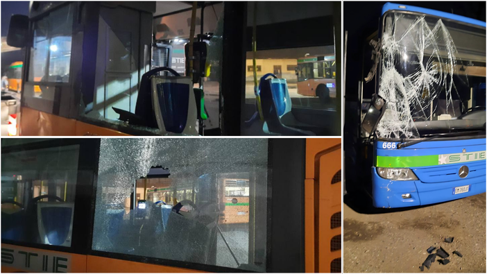 Autobus vandalizzati nella notte al deposito della Stie di Busto
