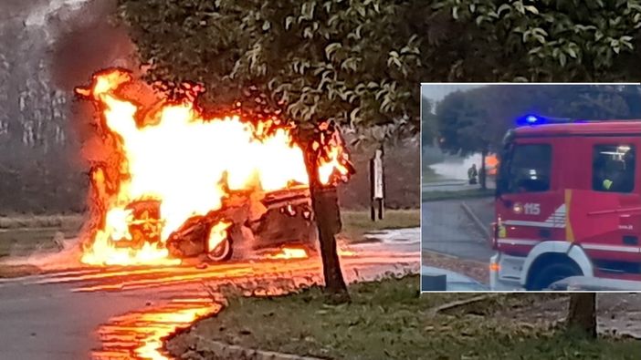 Paura a Villa Cortese, a fuoco un furgone