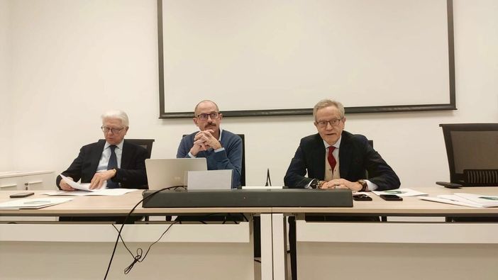 I vertici di Coinger alla conferenza stampa tenutasi stamattina