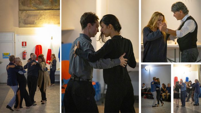 Alcuni momenti delle lezioni di tango organizzate da Varese Corsi. Nella galleria fotografica i maestri Maria Luisa Taberini e Santiago Victor Mazza