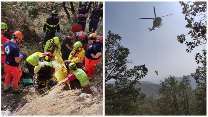 Cade durante un'escursione in bici e precipita per quattro metri: 60enne del Varesotto ricoverato in codice rosso