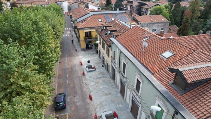 Viale Garibaldi a Gavirate visto dall'alto