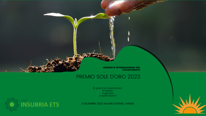 Premio Sole d'Oro: Csv Insubria annuncia la 24esima edizione