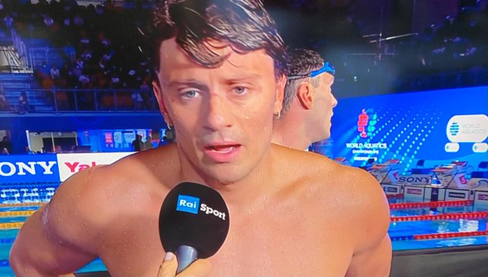 Nicolò Martinenghi dopo la semifinale dei 50 rana