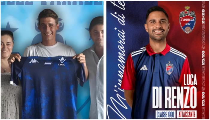 Edoardo Capra al Celle Varazze, a sinistra, e Luca Di Renzo all'Aquila Edoardo Capra al Celle Varazze, a sinistra, e Luca Di Renzo all'Aquila
