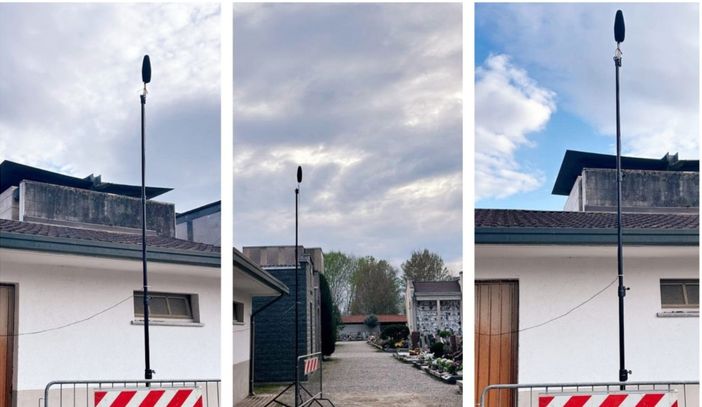 La centralina per la misurazione del rumore degli aerei posizionata a Sesto Calende