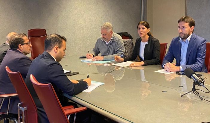 Ivana Perusin in sala Giunta a Palazzo Estense durante la Commissione Attività Produttive in cui si è parlato del natale a Varese