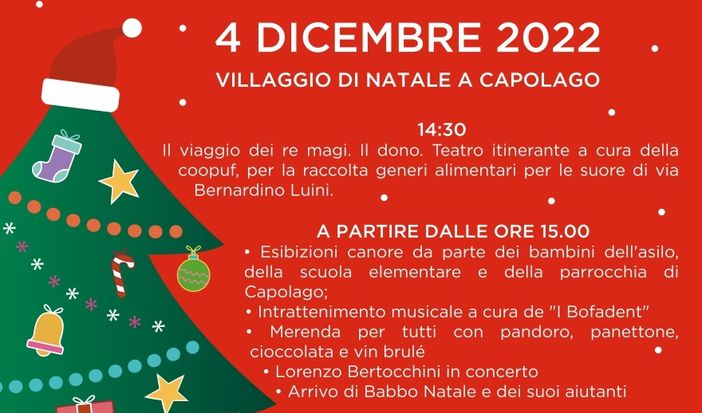 A Capolago arriva il Villaggio di Natale: festa, magia e tanta solidarietà A Capolago arriva il Villaggio di Natale: festa, magia e tanta solidarietà