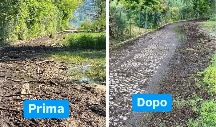 I risultati del grande lavoro dei volontari sulla pista ciclabile di Biandronno