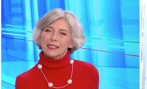 Irene Pivetti durante un'intervista a Pomeriggio Cinque