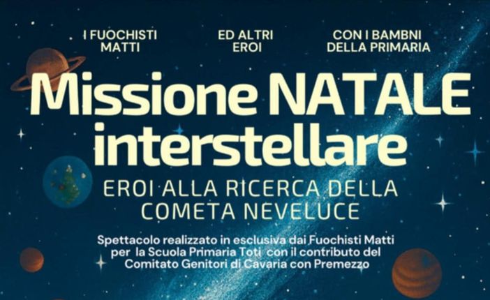 La locandina dello Spettacolo di Natale organizzato dal Comitato Genitori di Cavaria