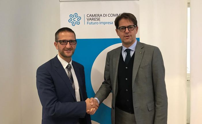 Il presidente di Alfa, Paolo Mazzucchelli e quello di Camera di Commercio, Fabio lunghi Il presidente di Alfa, Paolo Mazzucchelli e quello di Camera di Commercio, Fabio lunghi