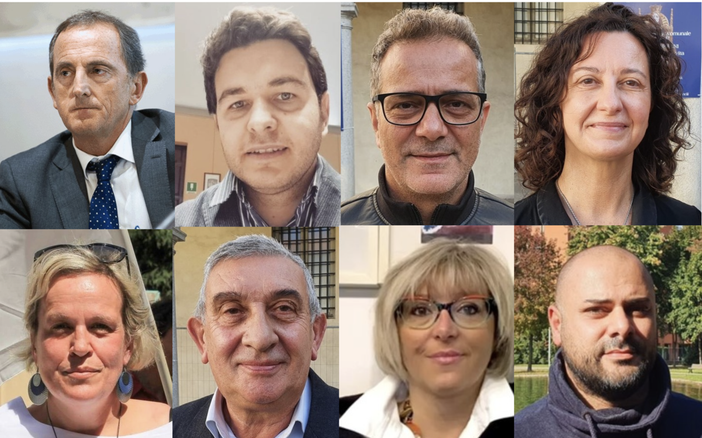 In alto a sinistra il sindaco Antonelli. Poi, in senso orario, Folegani, Albani, Maffioli, Sabba, Colombo, Cislaghi e Reguzzoni In alto a sinistra il sindaco Antonelli. Poi, in senso orario, Folegani, Albani, Maffioli, Sabba, Colombo, Cislaghi e Reguzzoni