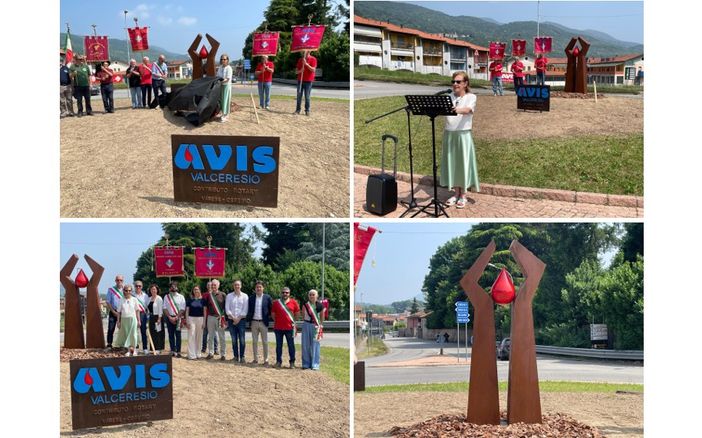 Inaugurato stamattina, a Bisuschio, il monumento di AVIS Valceresio
